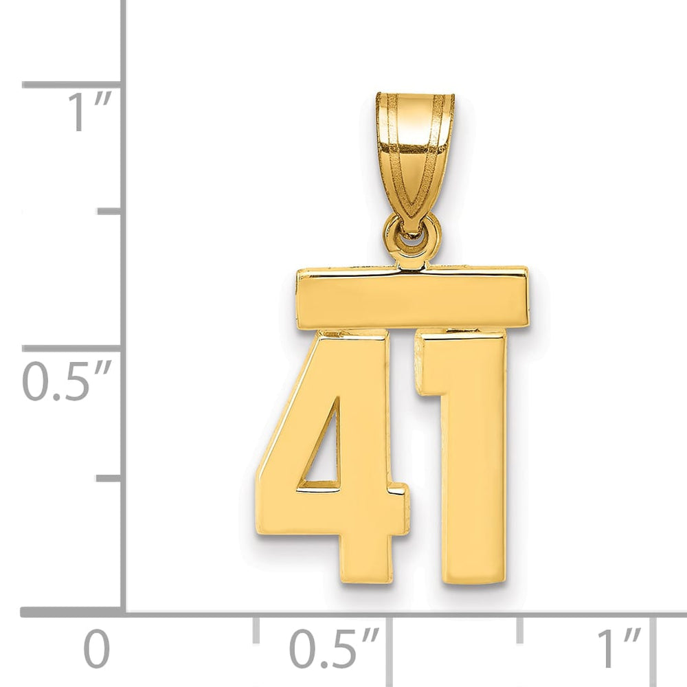 10K Yellow Gold Small Polished Number 41 Charm