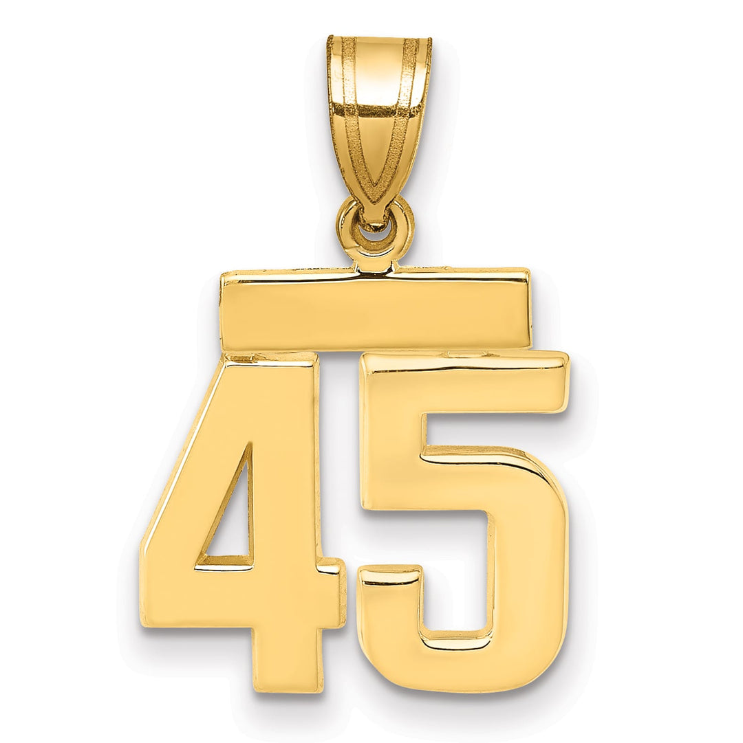 10K Yellow Gold Small Polished Number 45 Charm