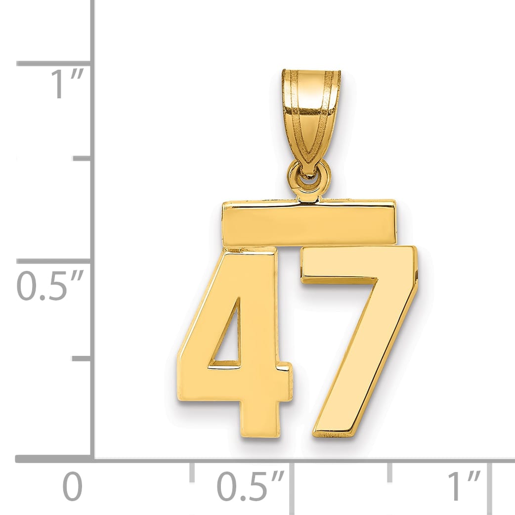 10K Yellow Gold Small Polished Number 47 Charm