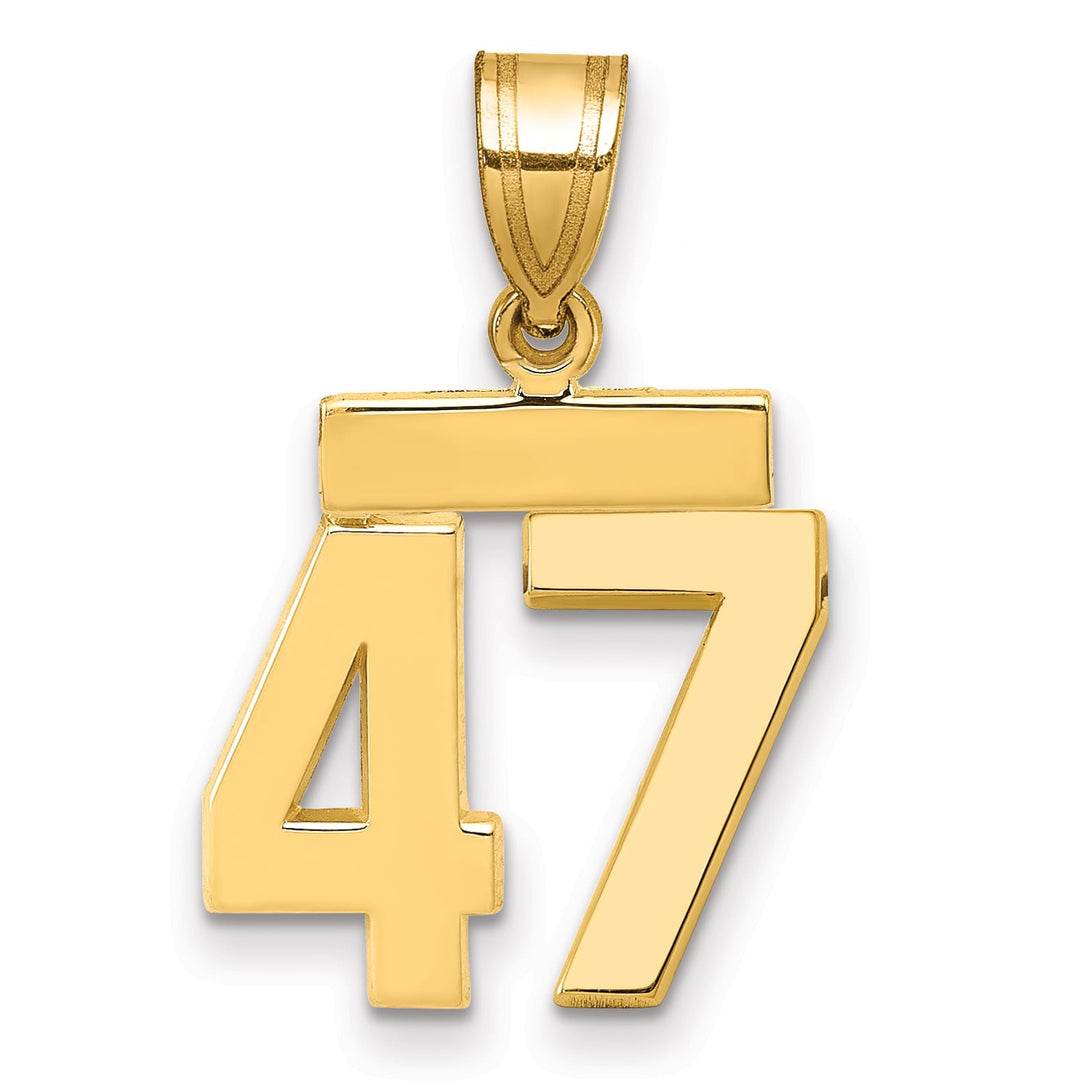 10K Yellow Gold Small Polished Number 47 Charm