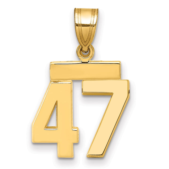 10K Yellow Gold Small Polished Number 47 Charm