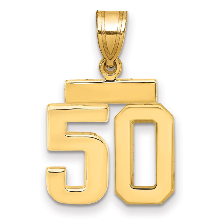 10K Yellow Gold Small Polished Number 50 Charm