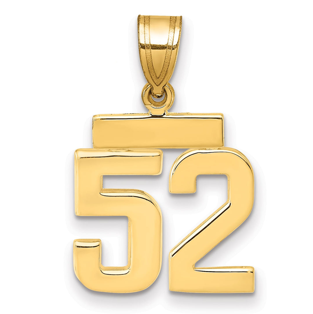 10K Yellow Gold Small Polished Number 52 Charm