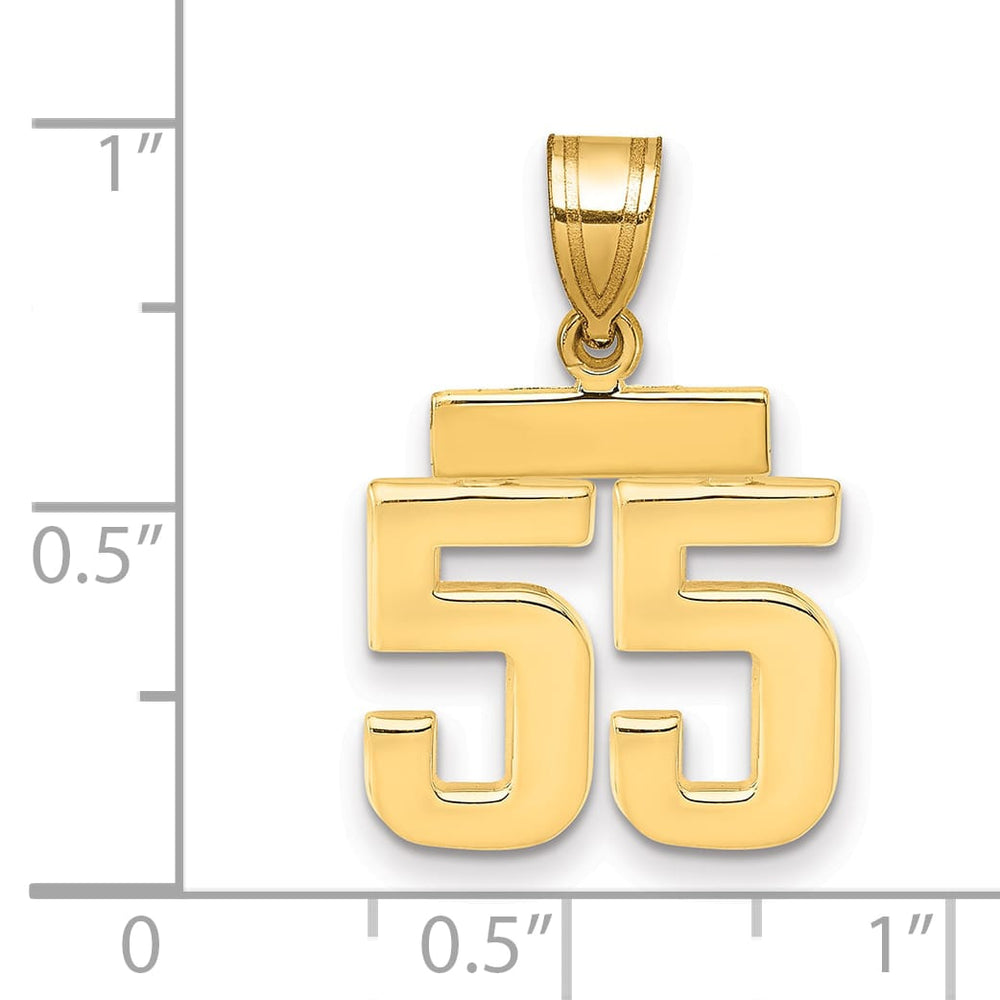 10K Yellow Gold Small Polished Number 55 Charm