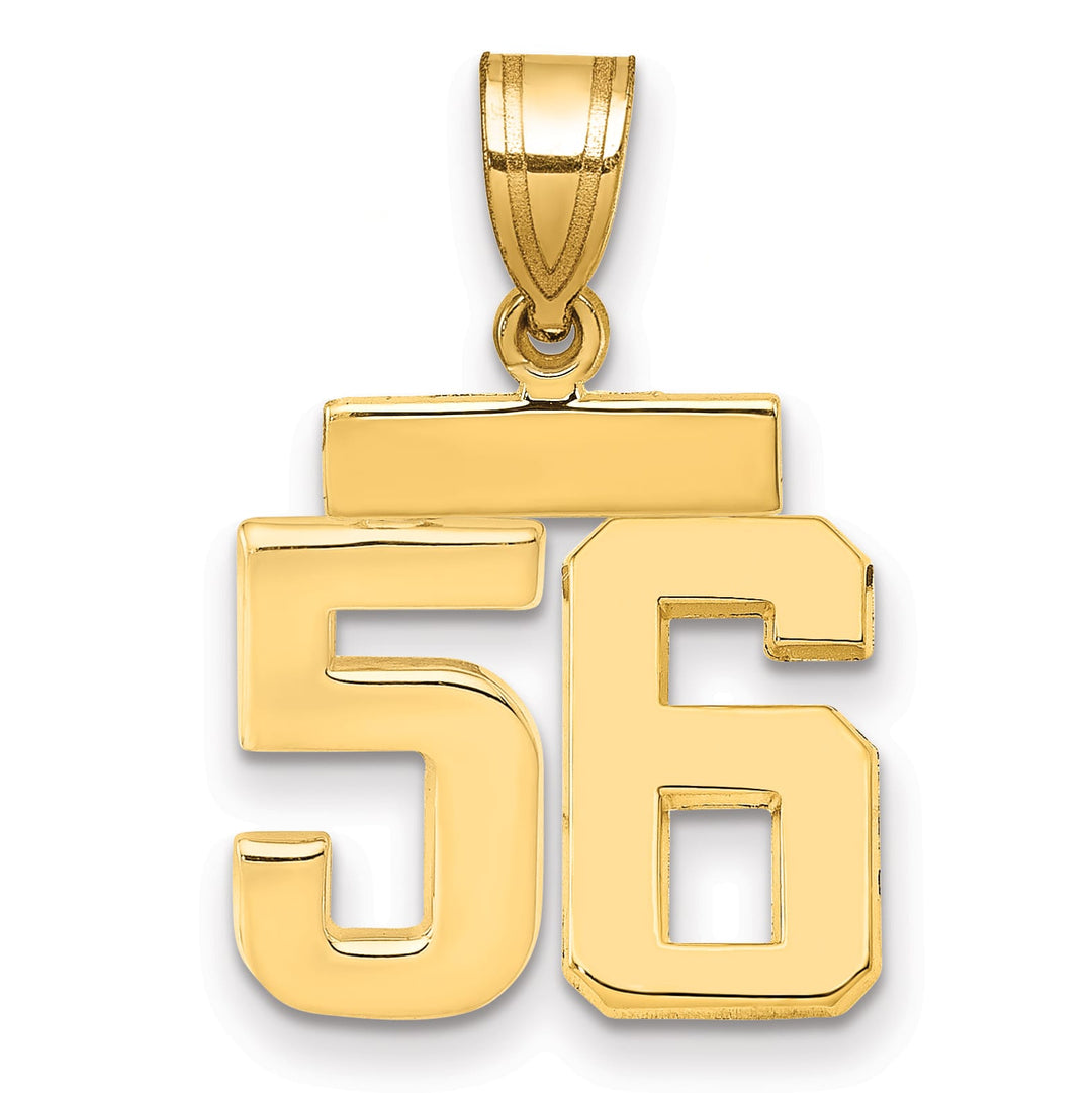 10K Yellow Gold Small Polished Number 56 Charm