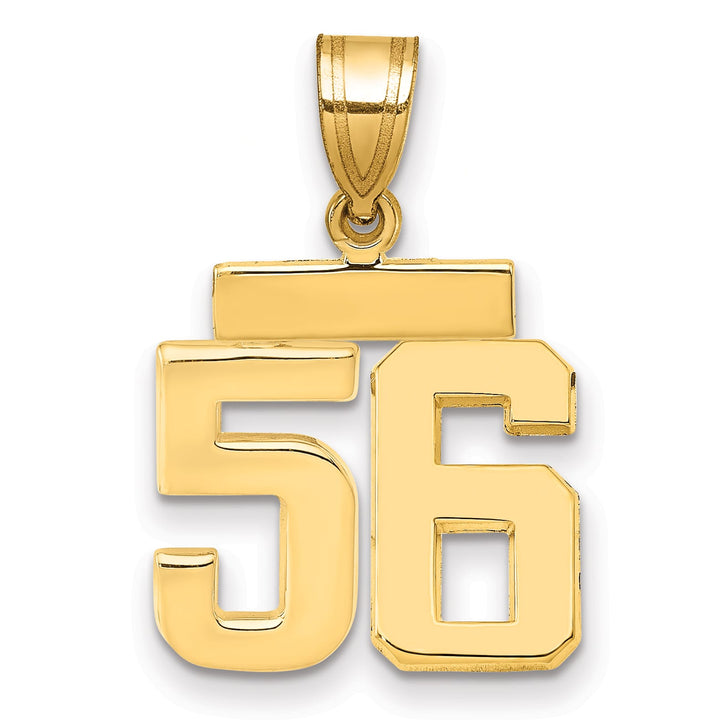 10K Yellow Gold Small Polished Number 56 Charm