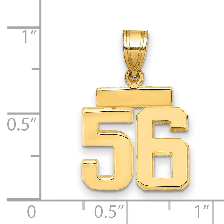 10K Yellow Gold Small Polished Number 56 Charm
