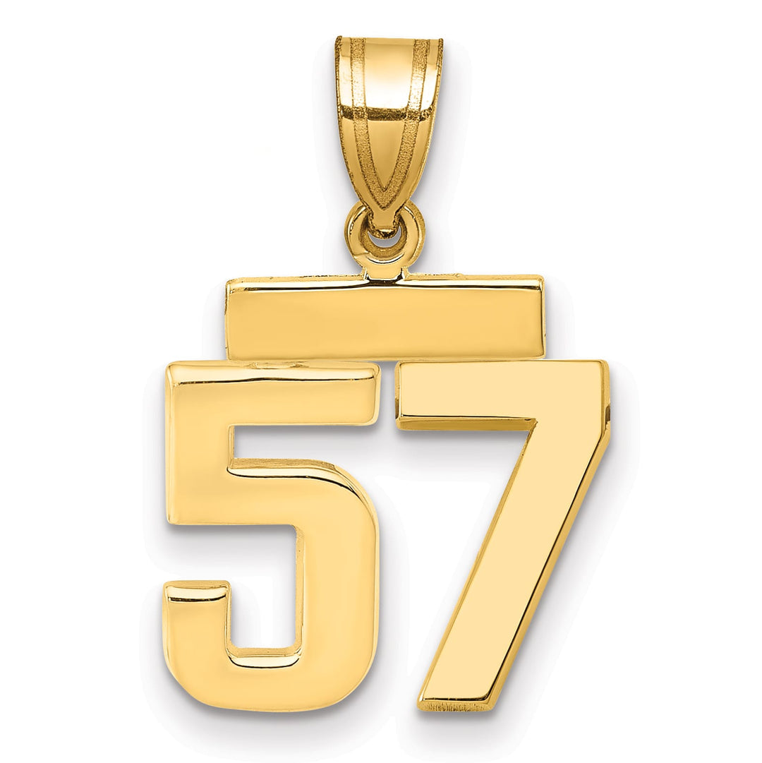 10K Yellow Gold Small Polished Number 57 Charm