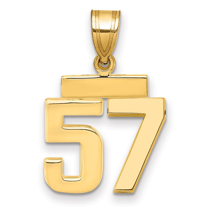 10K Yellow Gold Small Polished Number 57 Charm