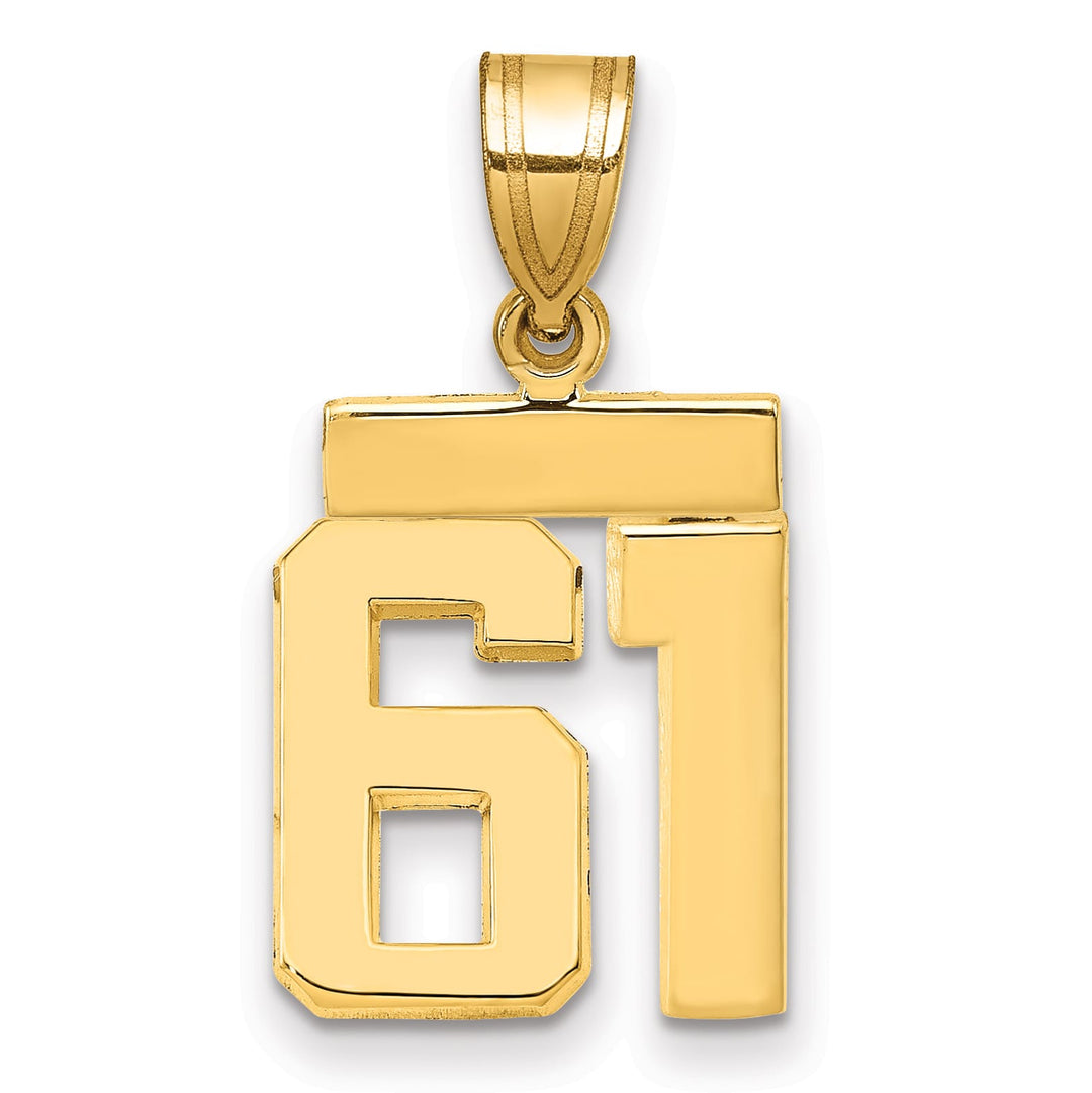 10K Yellow Gold Small Polished Number 61 Charm