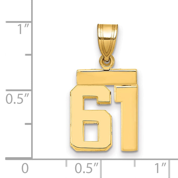 10K Yellow Gold Small Polished Number 61 Charm