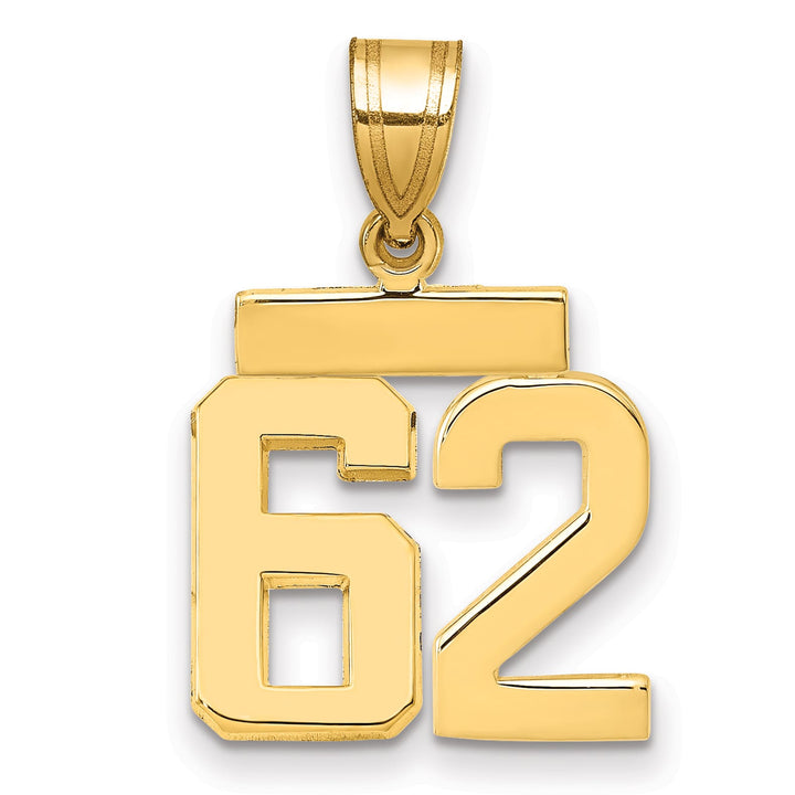10K Yellow Gold Small Polished Number 62 Charm