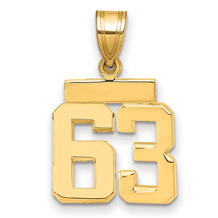 10K Yellow Gold Small Polished Number 63 Charm