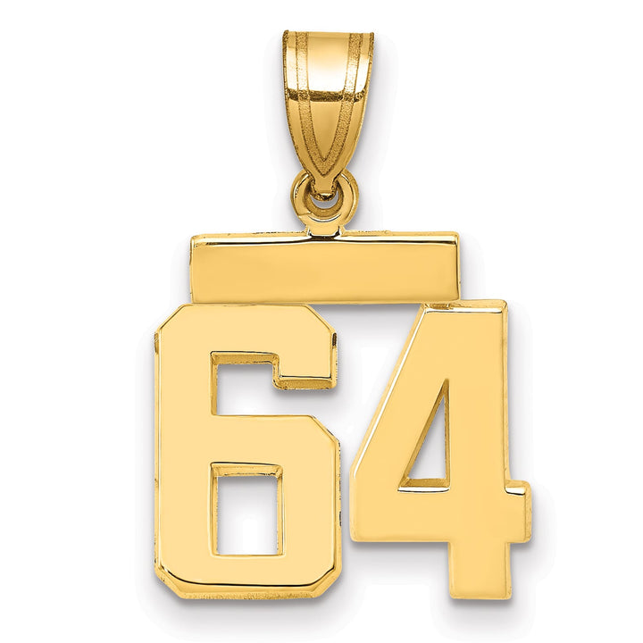 10K Yellow Gold Small Polished Number 64 Charm