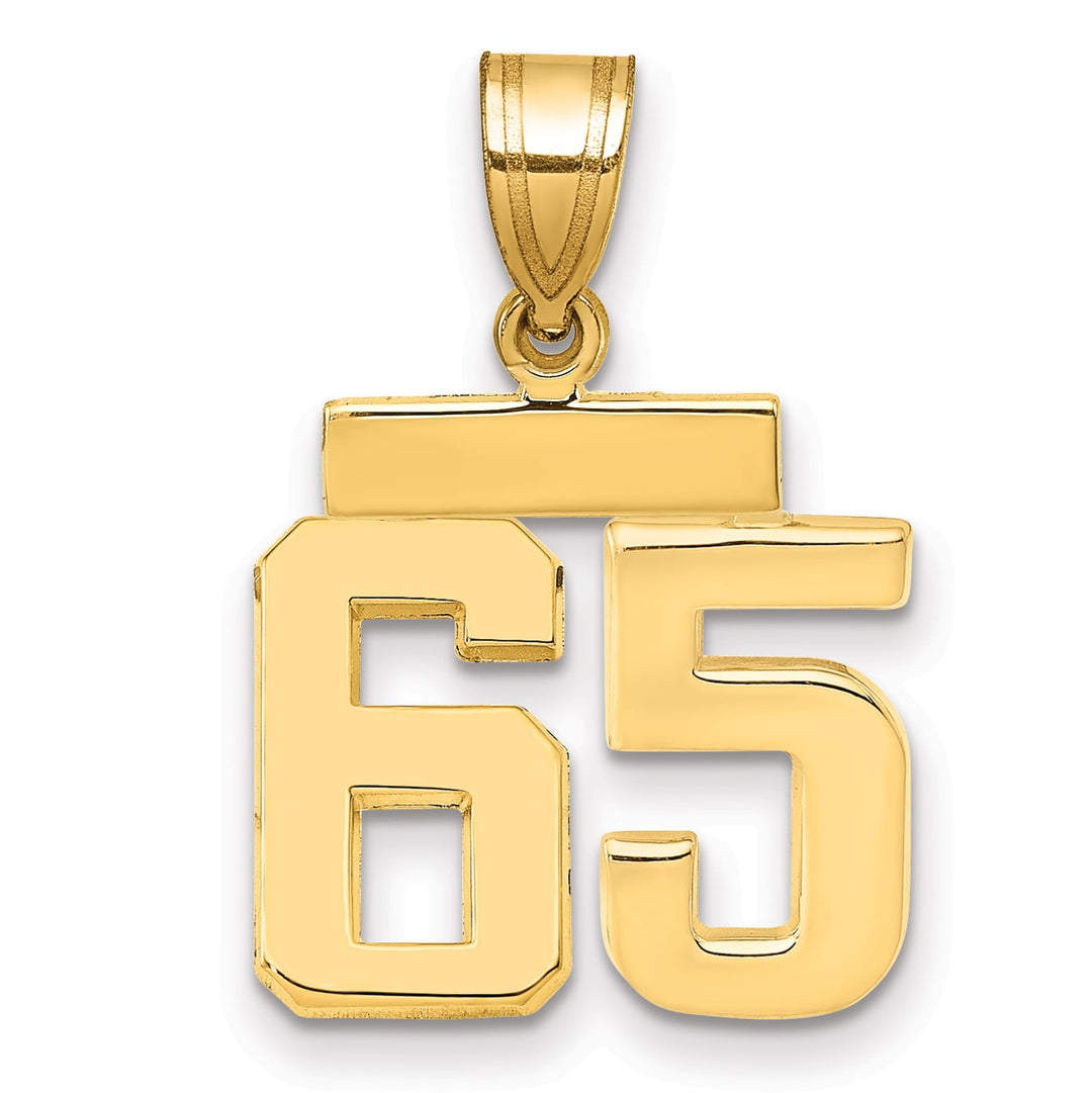 10K Yellow Gold Small Polished Number 65 Charm