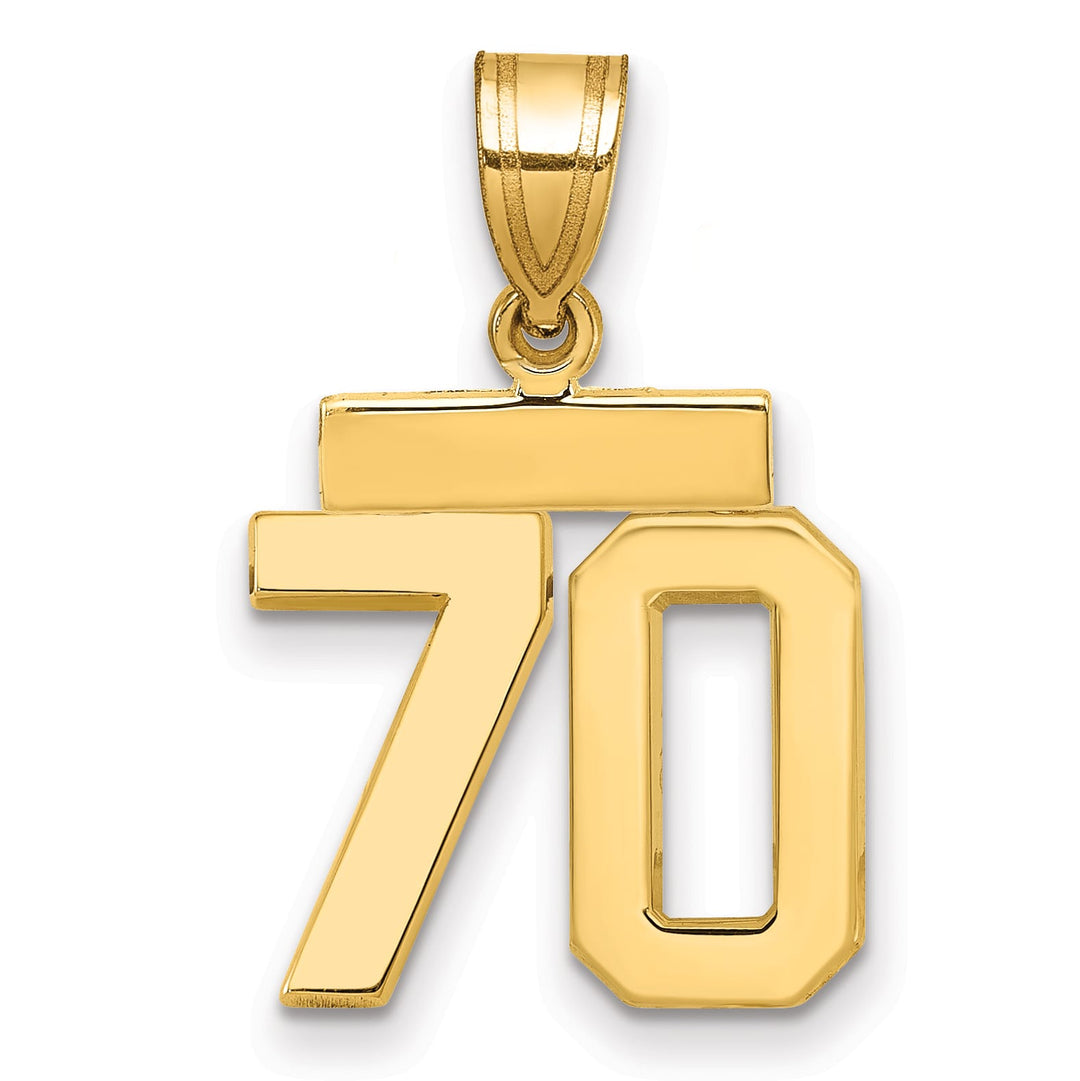 10K Yellow Gold Small Polished Number 70 Charm