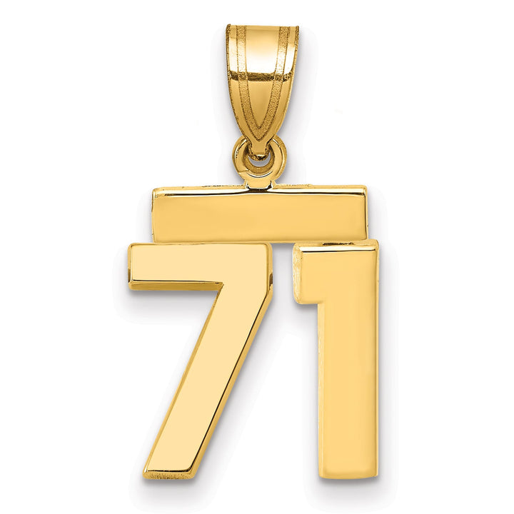 10K Yellow Gold Small Polished Number 71 Charm