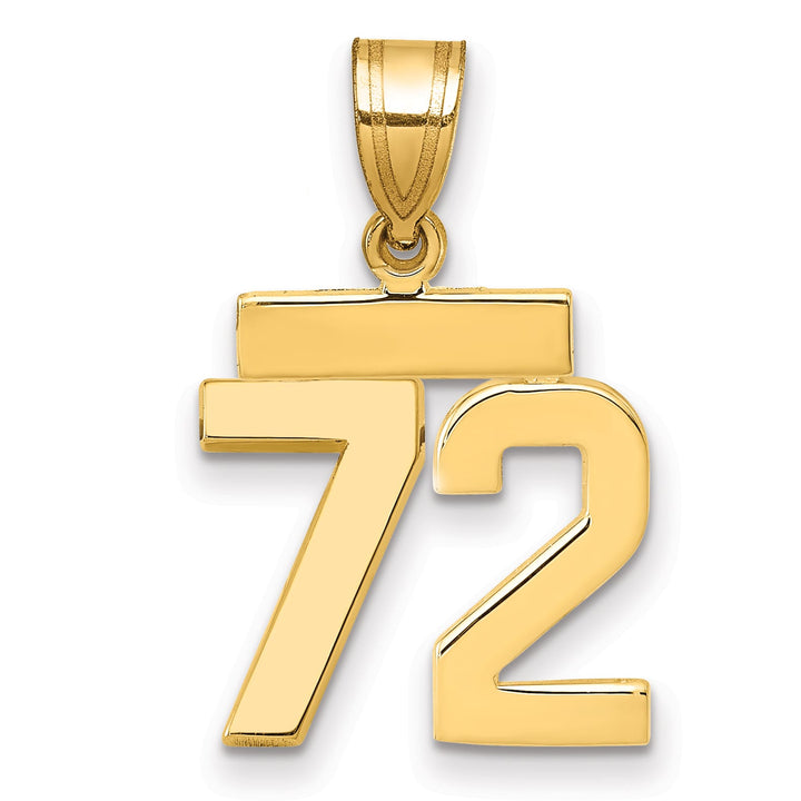 10K Yellow Gold Small Polished Number 72 Charm