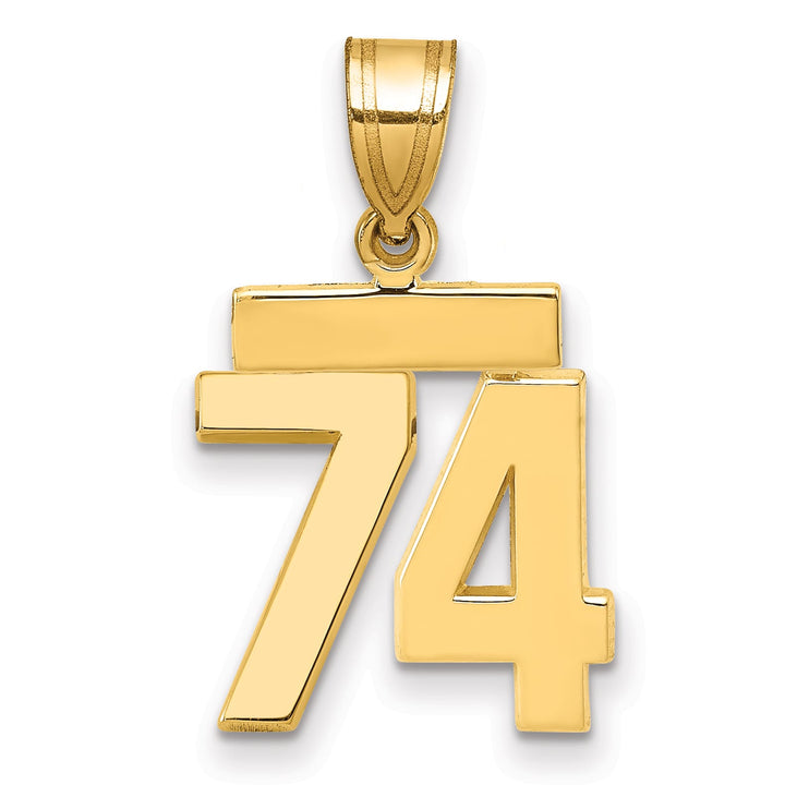 10K Yellow Gold Small Polished Number 74 Charm
