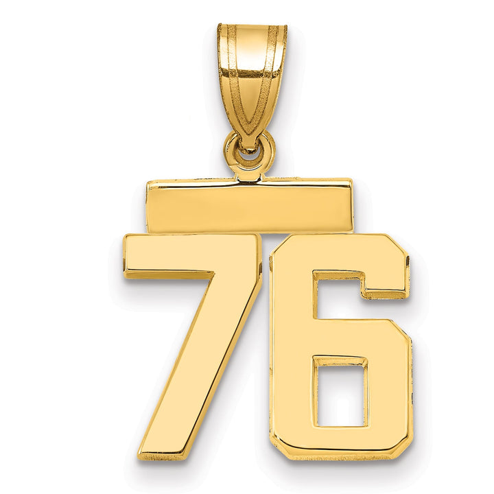 10K Yellow Gold Small Polished Number 76 Charm