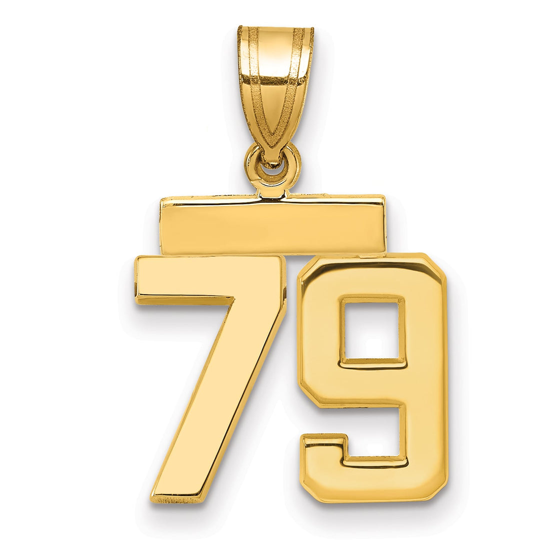 10K Yellow Gold Small Polished Number 79 Charm