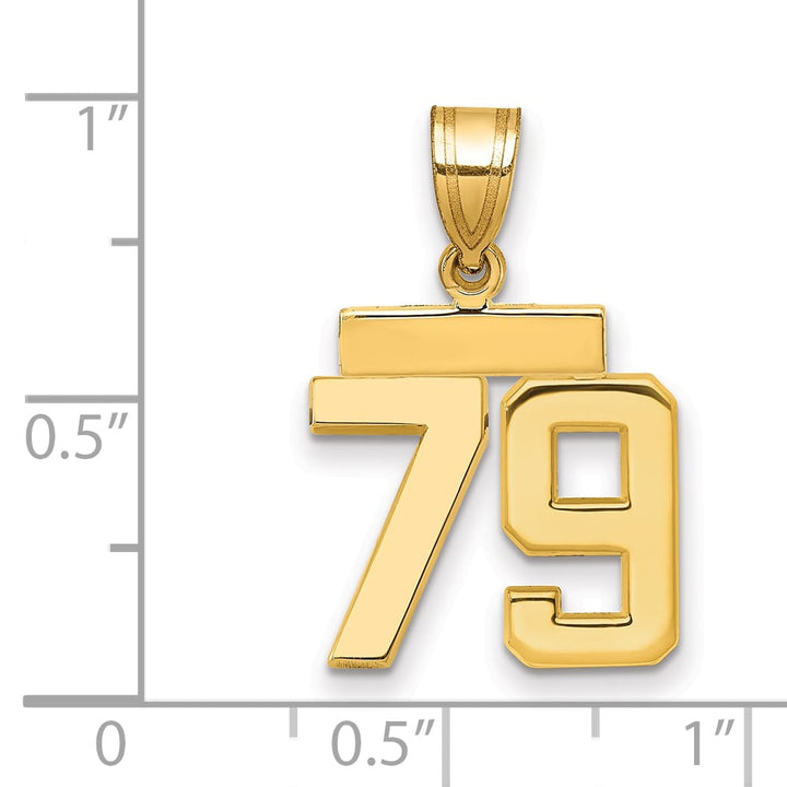 10K Yellow Gold Small Polished Number 79 Charm