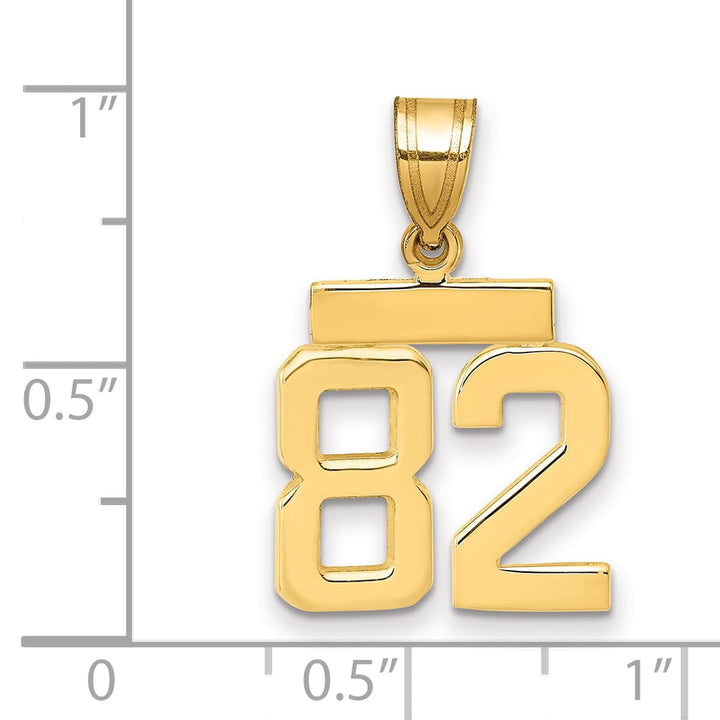 10K Yellow Gold Small Polished Number 82 Charm