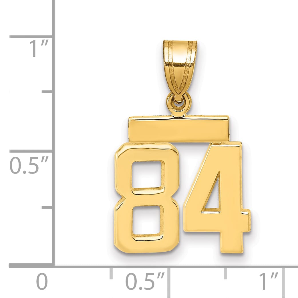 10K Yellow Gold Small Polished Number 84 Charm