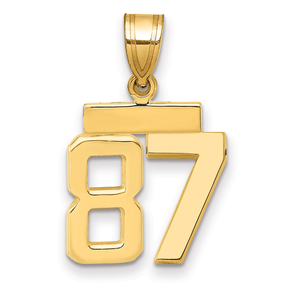 10K Yellow Gold Small Polished Number 87 Charm