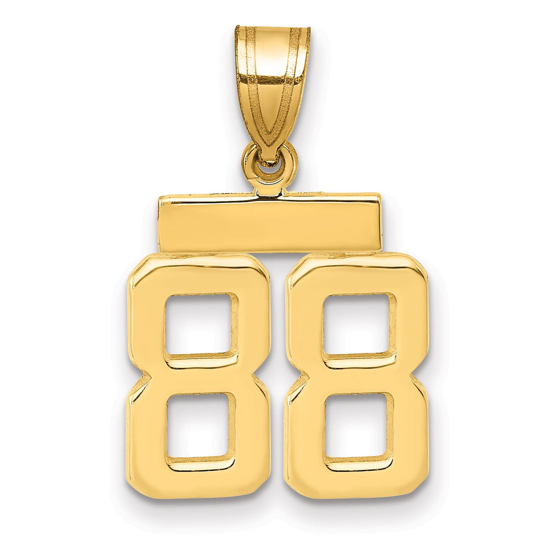 10K Yellow Gold Small Polished Number 88 Charm