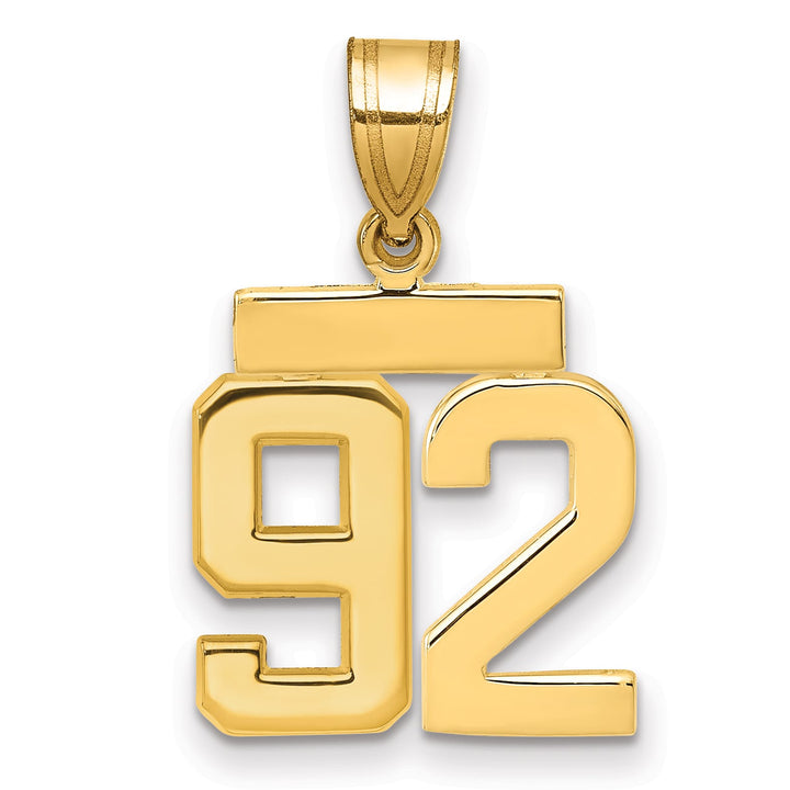 10K Yellow Gold Small Polished Number 92 Charm