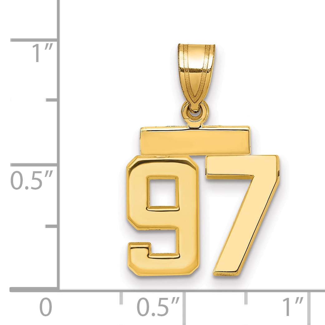 10K Yellow Gold Small Polished Number 97 Charm