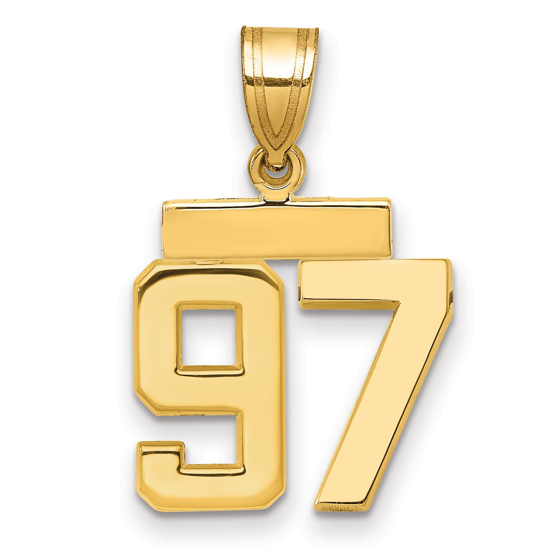 10K Yellow Gold Small Polished Number 97 Charm