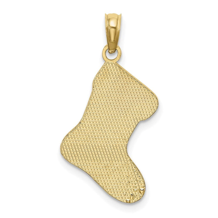 10K Yellow Gold Small Red and White Enamel Ho Ho Ho Christmas Charm