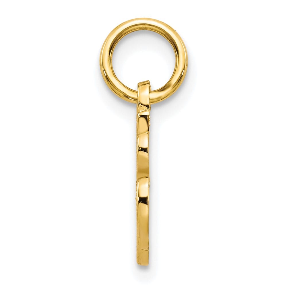 10K Yellow Gold Small Script Letter A Initial Charm