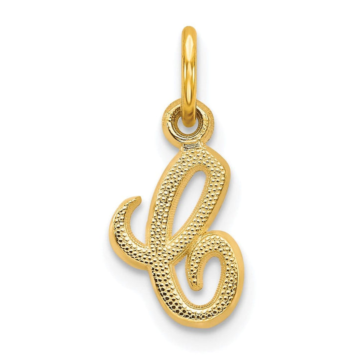 10K Yellow Gold Small Script Letter C Initial Charm