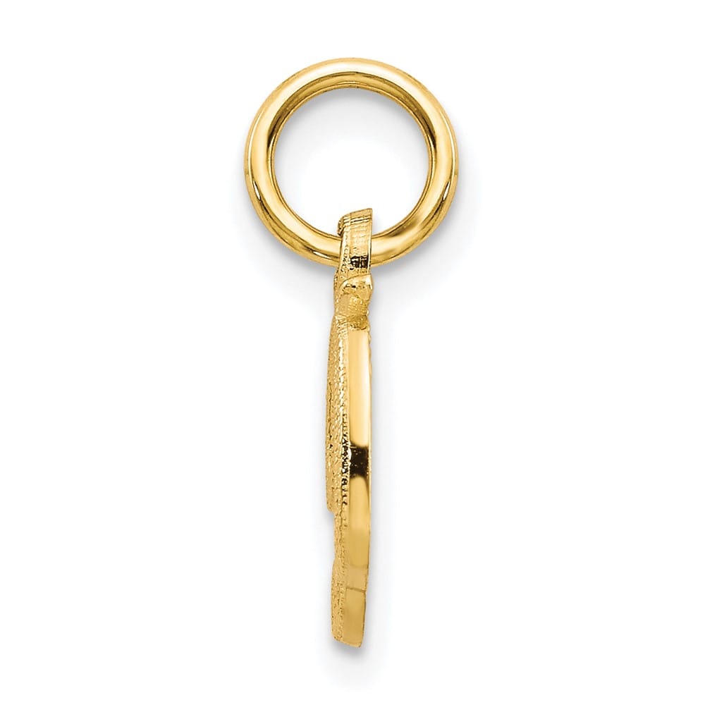 10K Yellow Gold Small Script Letter D Initial Charm