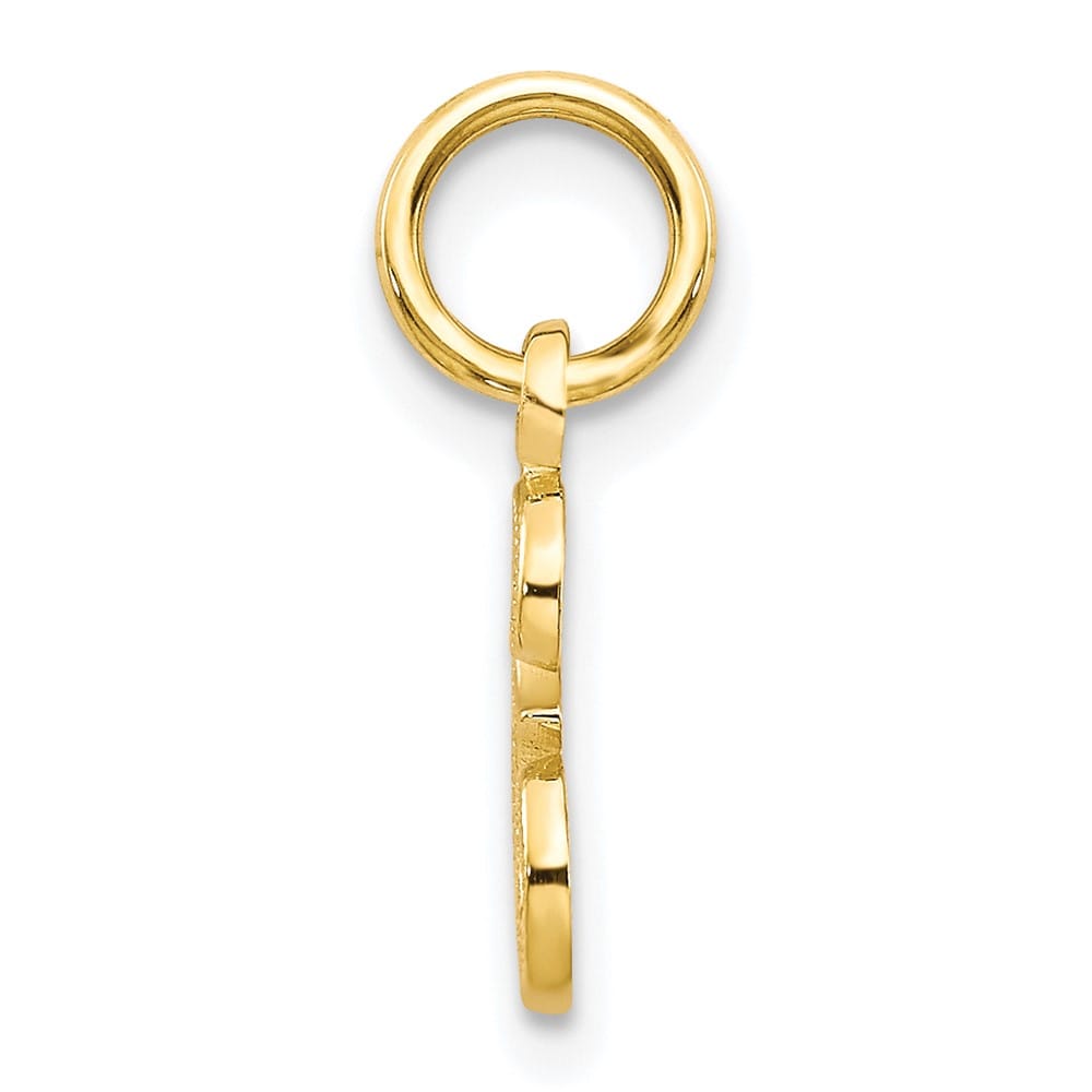 10K Yellow Gold Small Script Letter E Initial Charm