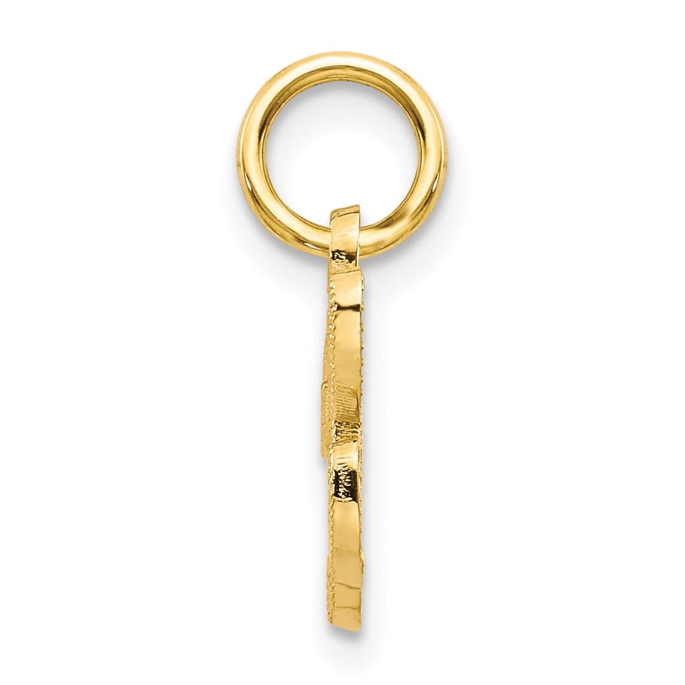 10K Yellow Gold Small Script Letter H Initial Charm