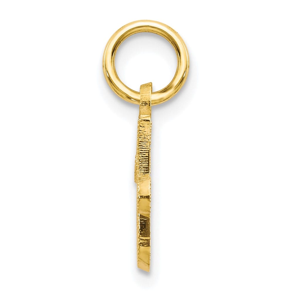 10K Yellow Gold Small Script Letter J Initial Charm