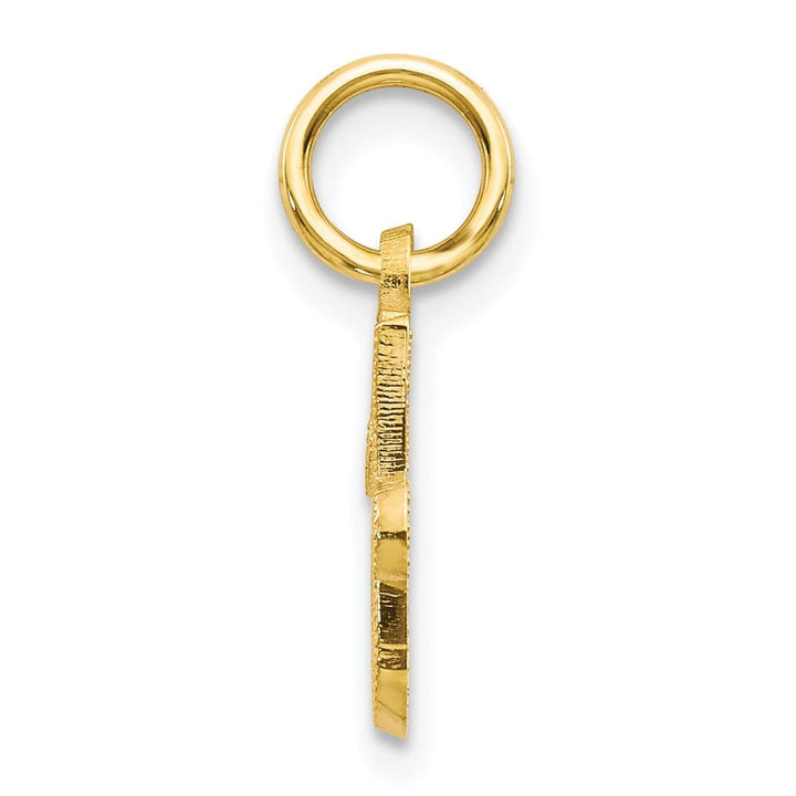 10K Yellow Gold Small Script Letter J Initial Charm