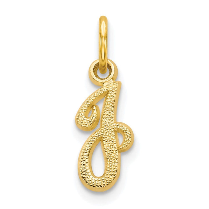 10K Yellow Gold Small Script Letter J Initial Charm