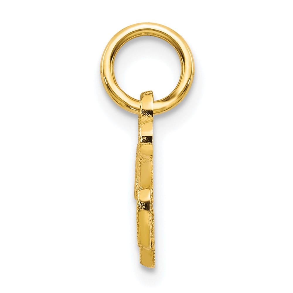 10K Yellow Gold Small Script Letter K Initial Charm