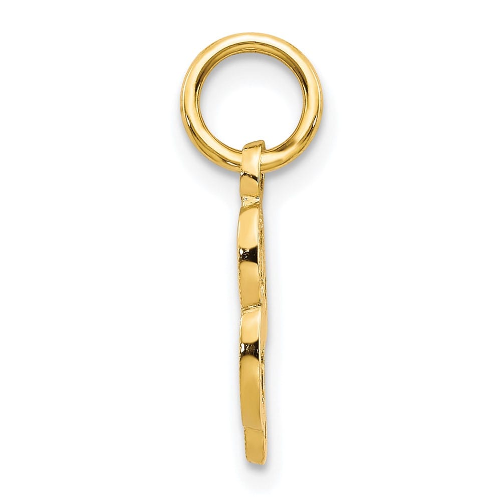 10K Yellow Gold Small Script Letter L Initial Charm