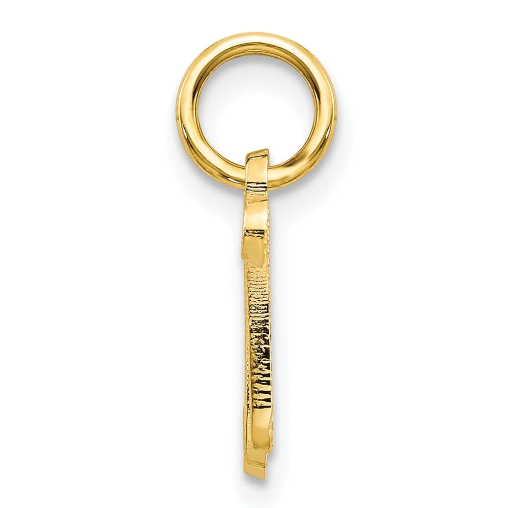10K Yellow Gold Small Script Letter N Initial Charm