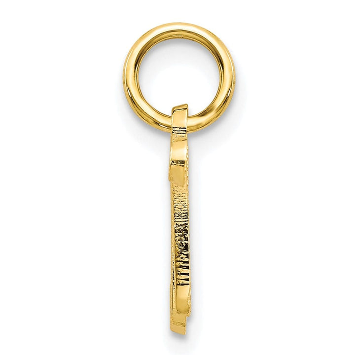 10K Yellow Gold Small Script Letter N Initial Charm