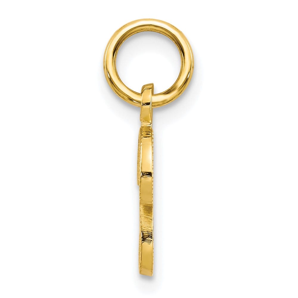 10K Yellow Gold Small Script Letter P Initial Charm