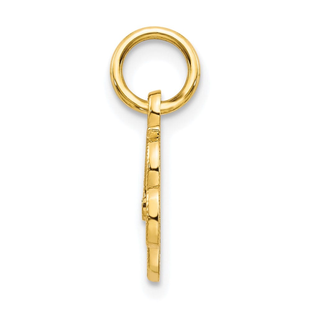 10K Yellow Gold Small Script Letter R Initial Charm