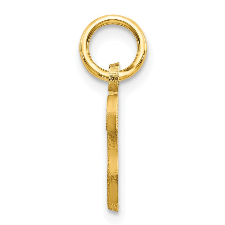 10K Yellow Gold Small Script Letter S Initial Charm