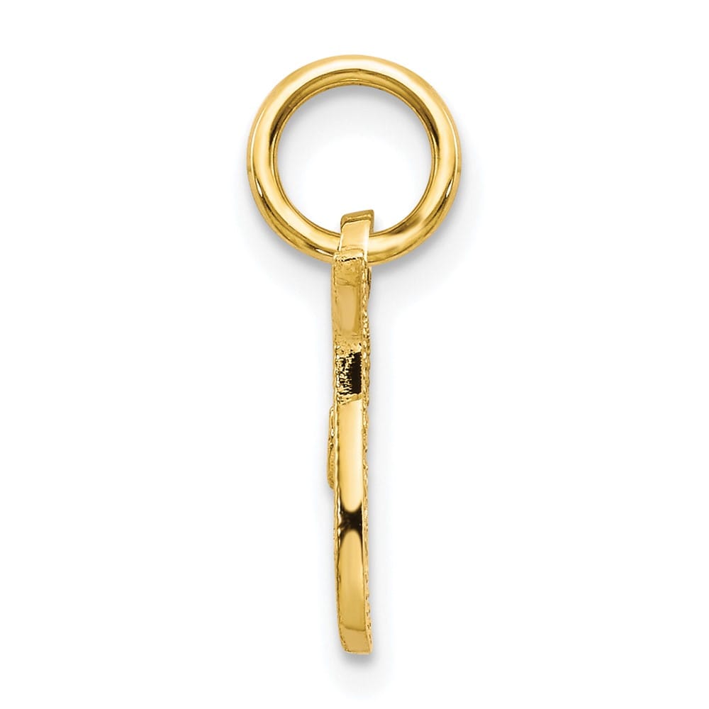 10K Yellow Gold Small Script Letter T Initial Charm